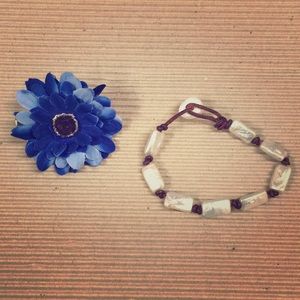 🌅 UNIQUE freshwater pearl and leather bracelet